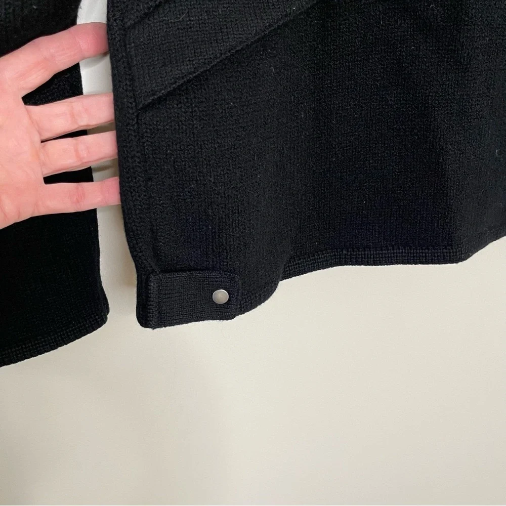 Polo Sport Ralph Lauren Black Heavy Cashmere Zip Cardigan Sweater Jacket Medium